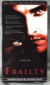 FRAILTY (VHS) HORROR Rare PROMO Screener 2001 Bill Paxton McConaughey Trailer - Picture 1 of 11