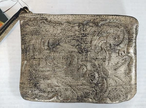 Bracciale Patricia Nash Cassini in pelle lavorata oro metallizzato nuovo con etichetta - Foto 1 di 12