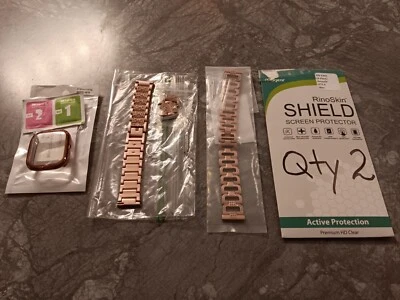 Amazfit GTS 4 Mini огромный блестящий аксессуар лот - все розовые блестящие ремешки, чехол, защита - Изображение 1 из 4