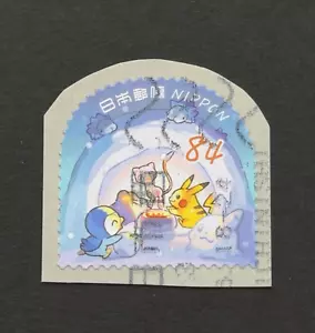 Pokemon Postage Stamp Japan limited Card Stamps Pikachu Snow Kamakura Used - Picture 1 of 3