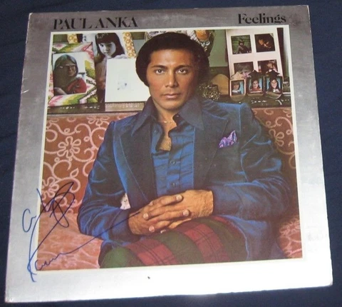 PAUL ANKA JAZZ SINGER ACTOR SIGNED 1975 FEELINGS ALBUM AUTOGRAPHED Cover