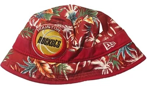 Vintage Retro Houston Rockets Blumen Fischerhut-New Era-groß-selten schwer zu finden - Bild 1 von 5