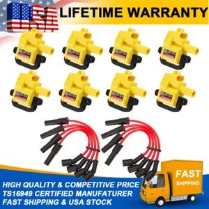 8 Ignition Coil & Spark Plug Wire For 1997-2005 Corvette & GMC Sierra UF192 D580 - Picture 1 of 21