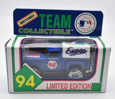 Matchbox Superfast Ford Flareside Pickup Montreal Expos blu baseball 1994 - Immagine 1 di 2