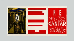 Mimmo PALADINO - "Re sepolto cantar pensando", 1986 - Xilografia, 79 x 160,5 cm - Foto 1 di 7
