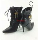 Men Women Ankle High Locking Sissy Maid Shoes Ballet Boots Sexy 36-46 12cm Heels