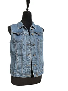 Women's Baccini Denim Blue Jean Vest - Picture 1 of 8