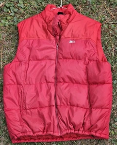 Vintage STARTER Red Feather Down Insulated Puffer Zipper Vest Mens XL 46-48 - Picture 1 of 12