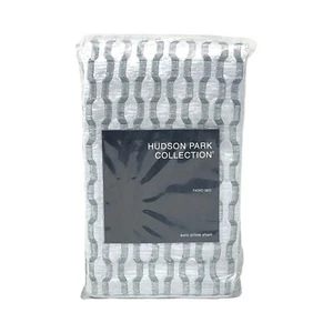 Hudson Park Faded Geo Embroidered EURO Sham SLATE - $155 - Picture 1 of 5