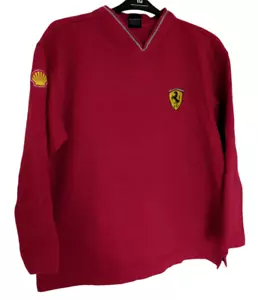 Vintage 2000 Ferrari V-Neck Sweater Jumper Red - L - F1 Formula One Racing - Picture 1 of 8