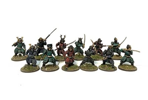 SAMURAI WARRIORS ARMY 12 28mm painted historical wargames MEDIEVAL Japanese - Picture 1 of 2