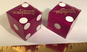 DADI SANDS REGENCY CASINO RENO NEVADA 1 PAIO 2 DADI VIOLA USATI AI TAVOLI - Foto 1 di 7