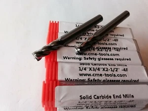 10pcs 1/4" solid Carbide End Mills 4 Flt s/e center-cutting #1006-1/4 - Picture 1 of 4