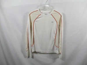Reebok Womens Shirt Medium Ivory Long Sleeve Round Neck Play Dry Athletic - Picture 1 of 10