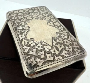 Antique 1904 Birmingham Sterling Silver Card Holder – Solid 950 – England - Picture 1 of 9