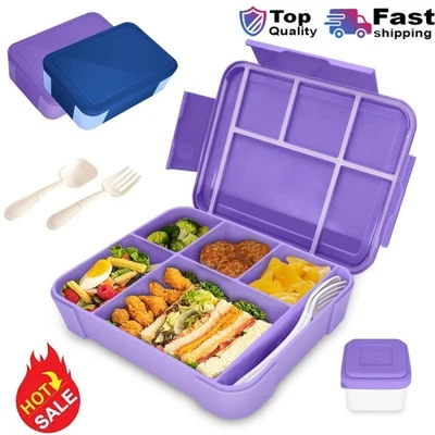 Brotdose Kinder mit Fächern Bento Box Auslaufsicher Lunchbox für Mädchen Jungen - Bild 1 von 4