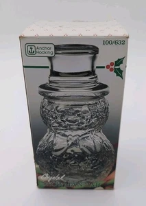 Anchor Hocking Glass Snowman 15oz Jar Clear Textured Glass Lid w/Box - Picture 1 of 4