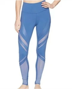 Alo Yoga Leggings Damen XS High Waist Stretch Mesh Panel Epic Blue Gym Training - Bild 1 von 9