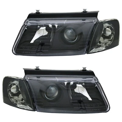 Scheinwerfer Set Klarglas Projektor für VW Passat 3B Bj. 96-00 Schwarz - Bild 1 von 4