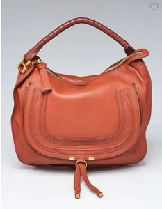 Chloe Marcie Hobo Handtasche Leder groß orange - Bild 1 von 16