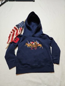 POLO RALPH LAUREN Triple Pony Hoodie Match Play Fleece Sweatshirt EMBROIDERED 4 - Picture 1 of 10