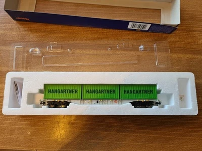 Roco 67825 Tragwagen Sgns DB 032-3 mit 3x Hangartner-Container aus 66618 H0 = - Bild 1 von 4