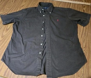 Ralph Lauren Short Sleeve Shirt Brown Button Down Size Large Classic Fit - Picture 1 of 6