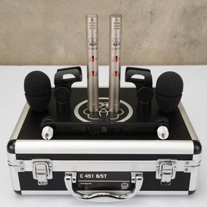 Par de micrófonos de condensador AKG C451 B/ST emparejados con cables de oro Mogami #56604 - Imagen 1 de 17
