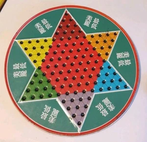Vintage Ohio art Chinese Checkers + Checkers Metal Board Carry Case 1960's - Imagen 1 de 5