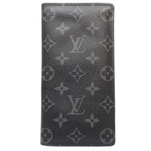 LOUIS VUITTON Portafoglio Portamonete Brazza Monogram Eclipse M61697 Noir/181252 - Foto 1 di 9
