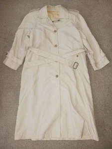 Etienne Aigner Trench Coat Size 10 Tan Belted Vintage Jacket - Picture 1 of 6