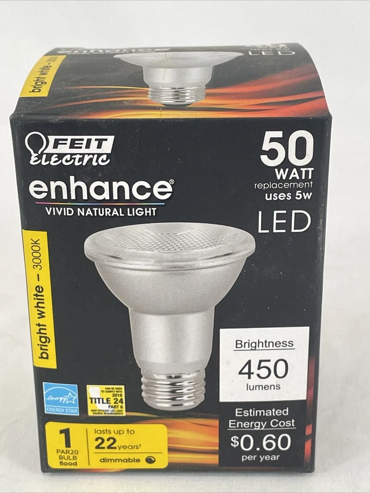 FEIT ELECTRIC PAR20DM/930CA 50W PAR20 3K LED BULB - Image 1 of 1