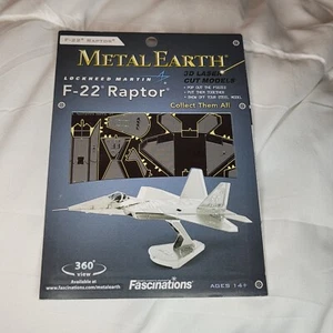 Fascinations Metal Earth F-22 Raptor Fighter Jet 3D Acero Rompecabezas Modelo Kit Nuevo - Imagen 1 de 2