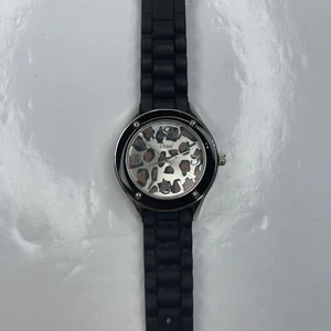 Reloj de silicona E Vivani S372CH Accutime Cheetah plateado negro acero inoxidable sin probar - Imagen 1 de 6