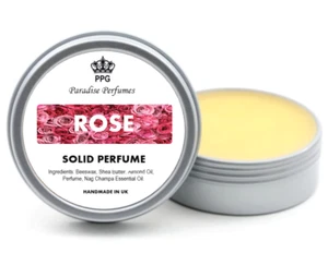 Perfume natural sólido rosa de Paradise perfumes fragancia aroma floral bálsamo 30 ml - Imagen 1 de 1