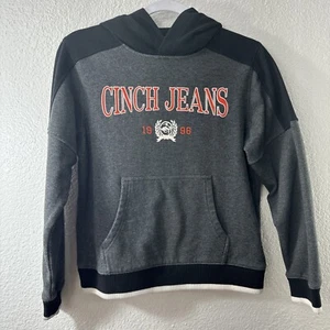 Cinch Boy's Girl's Graphic Logo Pullover Sweatshirt Size M/10 Red Gray Hoodie - Picture 1 of 11