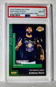 Tarjeta verde Anthony Davis 2020 Panini Lakers NBA Champions #8 10/10 PSA 8 casi nueva-como nueva - Imagen 1 de 4