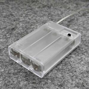 3 x AA Battery Holder Box Case Transparent Enclosed Clear with On/Off Switch