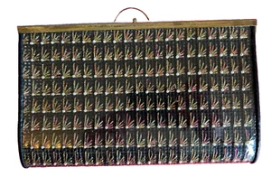 MCM Rainbow Starburst Needlepoint Clutch Vinyl Covered Vintage Purse Bag Vintage - Picture 1 of 9