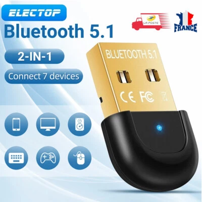 Clé USB Bluetooth 5.1 Nano adaptateur Dongle Sans Fil pour PC Windows 11