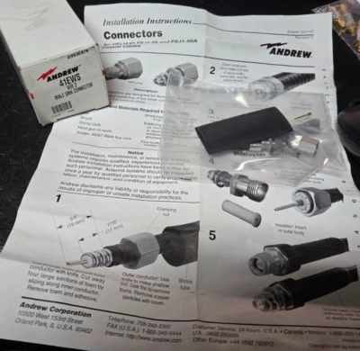 ANDREW SMA(M) RF CONNECTOR PART  # 41EWS for HELIAX FSJ1-50 & FSJ1-50A Coax NEW - Image 1 of 4