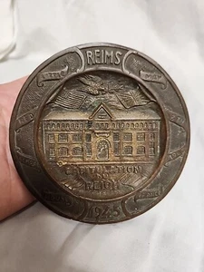 1945 Reims Capitulation Du Reich Brass Plaque - Picture 1 of 10