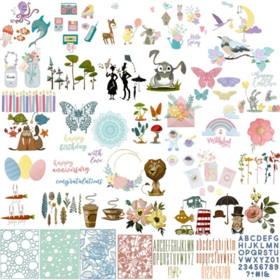 Animals Leaves Butterfly Alphabet Cutting Dies for DIY Scrapbooking Crafts - Image 1 of 4