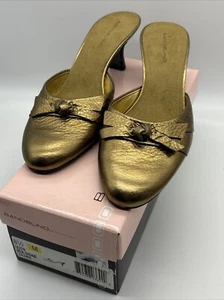 Bandolino Gold Slip In Mule- Eileen india bronze leather wonens 8.5 - Picture 1 of 14