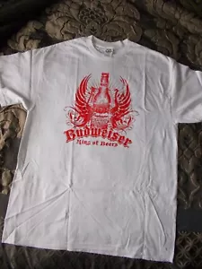 NEW OLD STOCK Budweiser Shirt Adult Large Budweiser King of Beers #108063 FREE - Picture 1 of 5