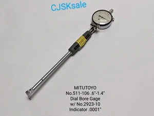 MITUTOYO 511-106  .6"-1.4"  Dial Bore Gage w/ No.2923-10 Indicator .0001"(USED). - Picture 1 of 14