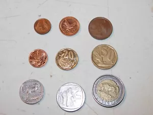 Sudáfrica 9 monedas juego completo monedas 1, 2, 5, 10, 20 50 centavos 1, 2, 5 randos #16 - Imagen 1 de 9