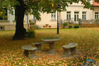 Meble ogrodowe kamienny stół stoły ze skał 4502 okrągły park miejski FineCrete® nowy