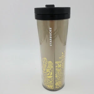 Starbucks Gold Plastic Tumbler 16 oz 2012 Summer - Picture 1 of 8