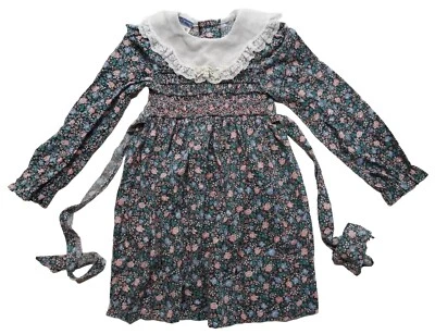 Vestido Polly Flinders 6X Calado a Mano De Colección Niña Manga Larga Pradera Cintura Corbata 6610 Foto 1 de 4